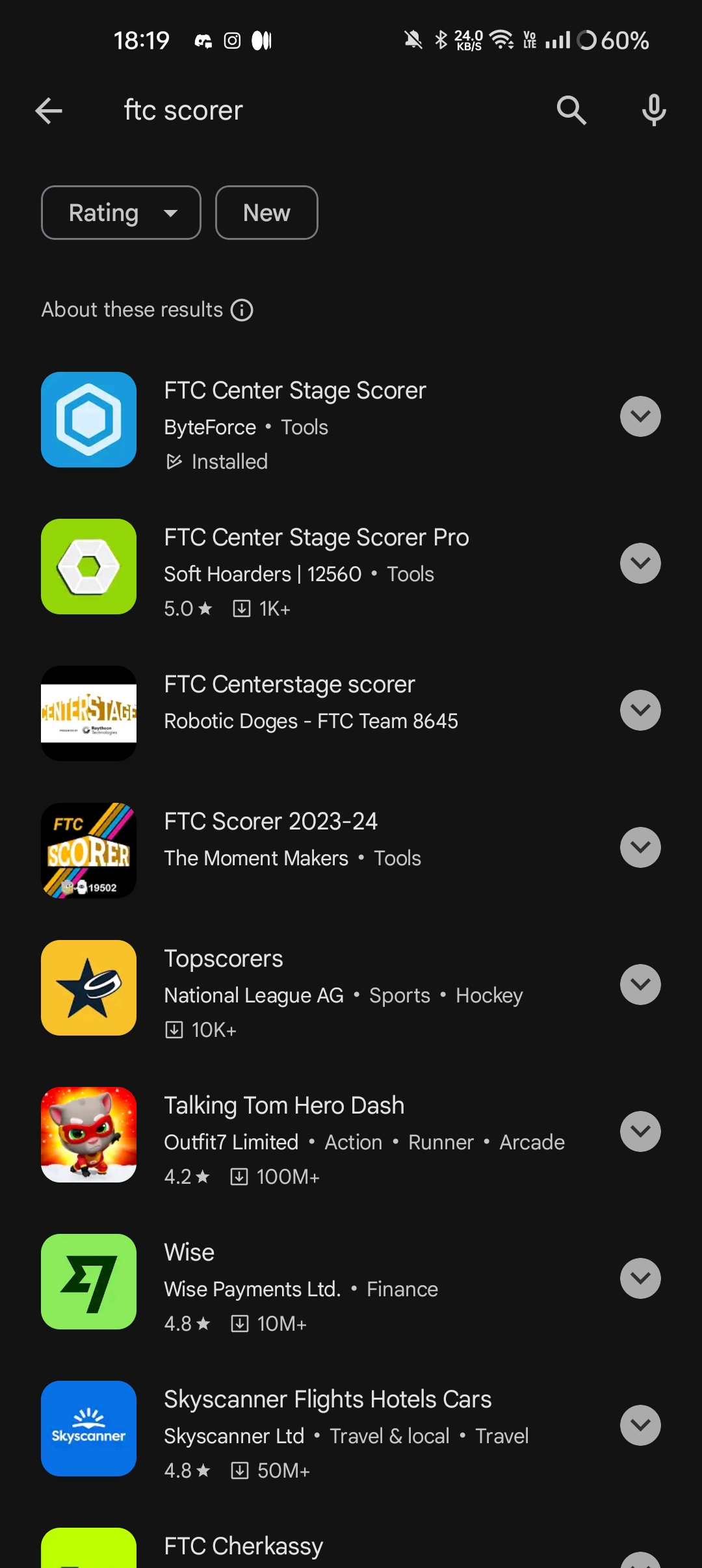 ftc scorer ranking on google play store